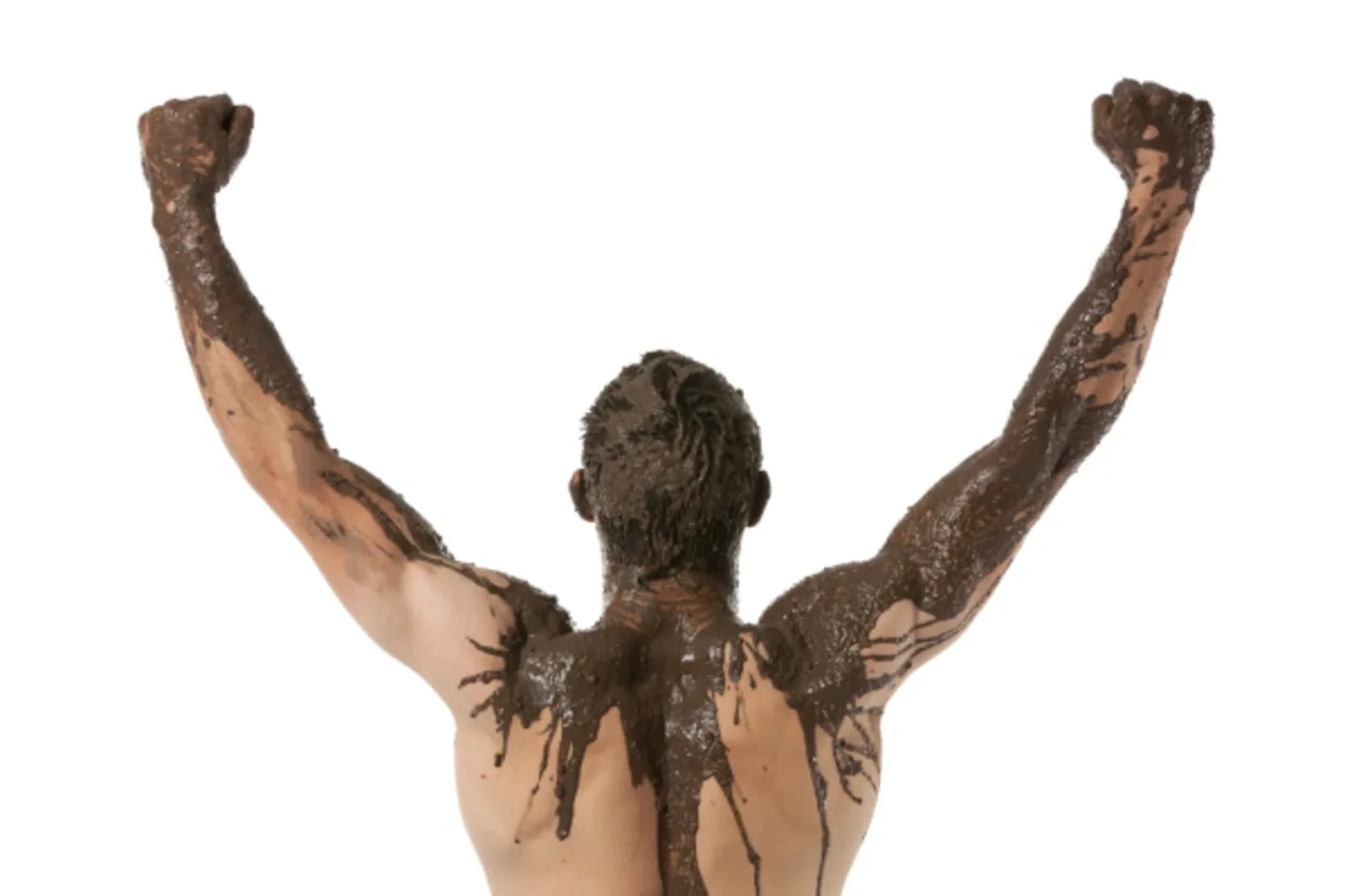 men's spa day man with mud massage